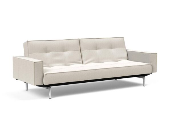 Innovation Splitback Klappsofa mit Polster-Armlehne 531 Boucle Off White Chrom / Mattschwarz EAN:5700110977173