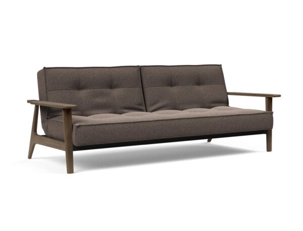 Innovation Splitback Klappsofa mit Frej Armlehnen Frej Schwarze Eiche 530 Bouclé Taupe EAN:5700111106381