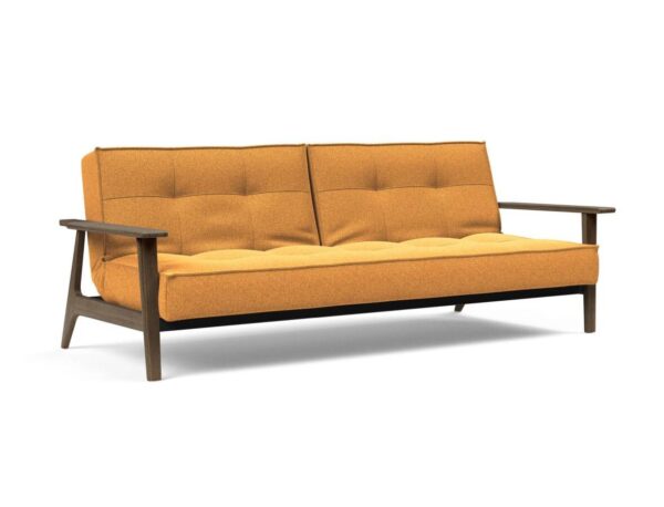 Innovation Splitback Klappsofa mit Frej Armlehnen Frej Schwarze Eiche 536 Boucle Ochre EAN:5700111106381