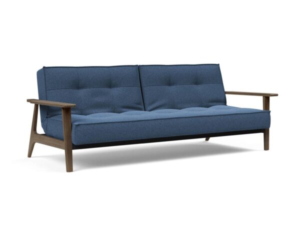 Innovation Splitback Klappsofa mit Frej Armlehnen Frej Schwarze Eiche 537 Boucle Blue EAN:5700111106381