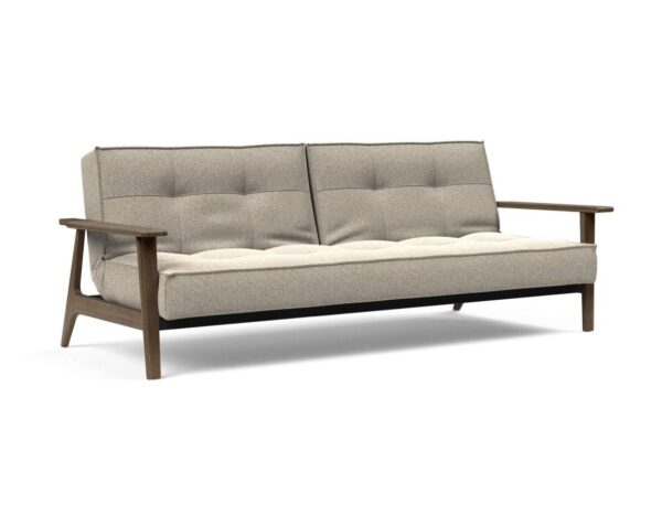 Innovation Splitback Klappsofa mit Frej Armlehnen Frej Schwarze Eiche 539 Boucle Beige EAN:5700111106381