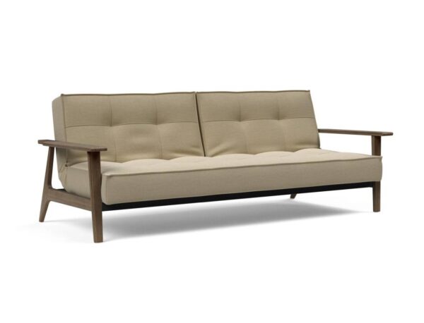 Innovation Splitback Klappsofa mit Frej Armlehnen Frej Schwarze Eiche 571 Vivus Dusty Sand EAN:5700111106381