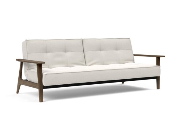 Innovation Splitback Klappsofa mit Frej Armlehnen Frej Schwarze Eiche 574 Vivus Dusty Off White EAN:5700111106381