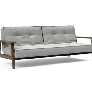 Innovation Splitback Klappsofa mit Frej Armlehnen Frej Schwarze Eiche 590 Micro Check Grey EAN:5700111106381