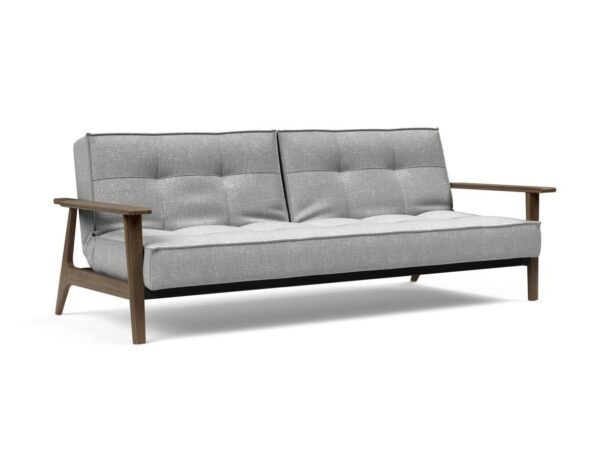 Innovation Splitback Klappsofa mit Frej Armlehnen Frej Schwarze Eiche 590 Micro Check Grey EAN:5700111106381