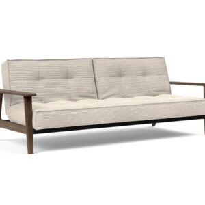 Innovation Splitback Klappsofa mit Frej Armlehnen Frej Schwarze Eiche 594 Corduroy Ivory EAN:5700111106381