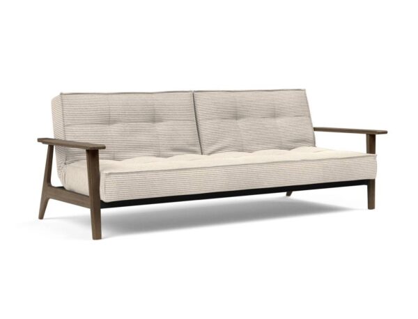 Innovation Splitback Klappsofa mit Frej Armlehnen Frej Schwarze Eiche 594 Corduroy Ivory EAN:5700111106381