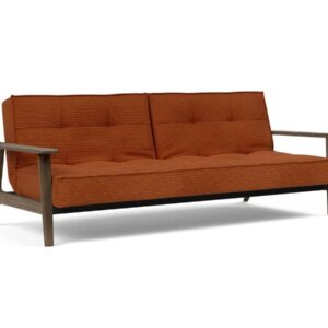 Innovation Splitback Klappsofa mit Frej Armlehnen Frej Schwarze Eiche 595 Curduroy Burnt Orange EAN:5700111106381