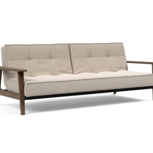 Innovation Splitback Klappsofa mit Frej Armlehnen Frej Schwarze Eiche 612 Linen Sand Grey EAN:5700111106381