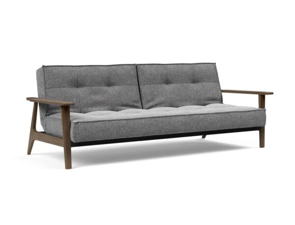 Innovation Splitback Klappsofa mit Frej Armlehnen Frej Schwarze Eiche 351 Taura Slate Grey EAN:5700111106381