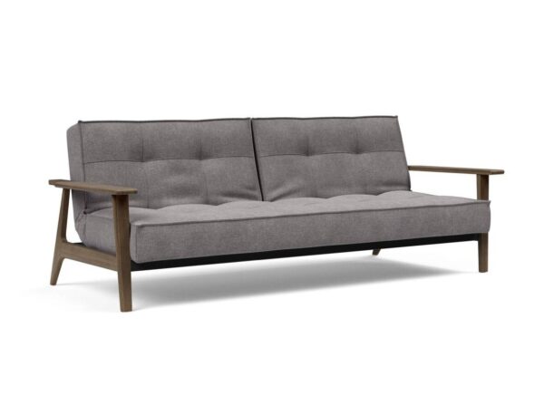 Innovation Splitback Klappsofa mit Frej Armlehnen Frej Schwarze Eiche 217 Flashtex Light Grey EAN:5700111106381