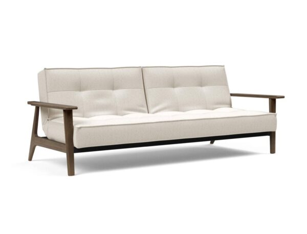 Innovation Splitback Klappsofa mit Frej Armlehnen Frej Schwarze Eiche 531 Boucle Off White EAN:5700111106404