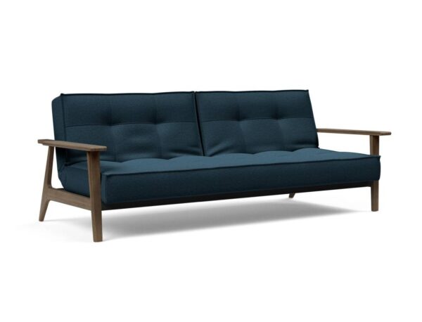 Innovation Splitback Klappsofa mit Frej Armlehnen Frej Schwarze Eiche 580 Argus Navy Blue EAN:5700111106435