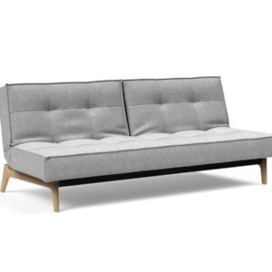 Innovation Splitback Klappsofa 590 Micro Check Grey Eik Eiche / Gestell schwarz EAN:5700111119206