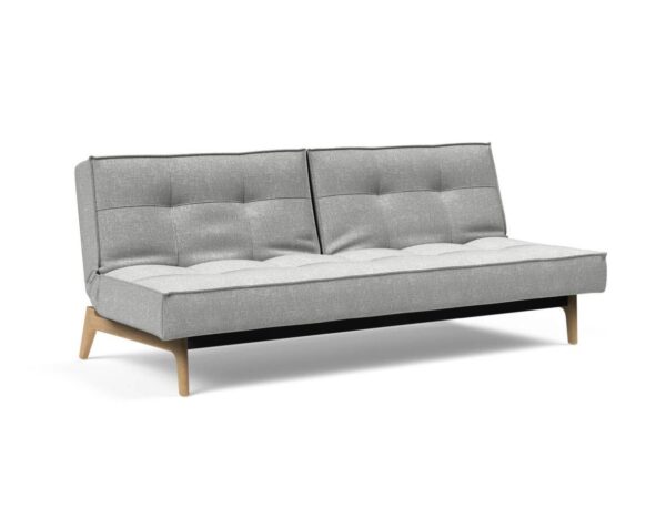 Innovation Splitback Klappsofa 590 Micro Check Grey Eik Eiche / Gestell schwarz EAN:5700111119206