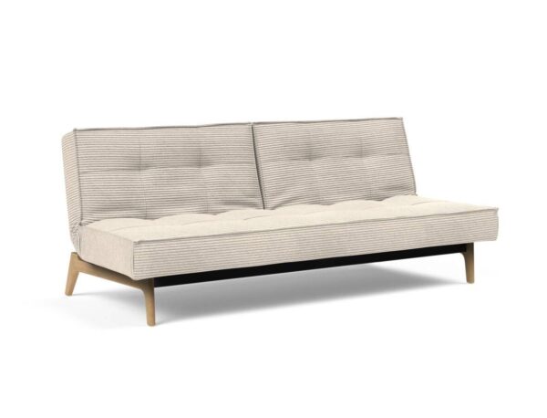 Innovation Splitback Klappsofa 594 Corduroy Ivory Eik Eiche / Gestell schwarz EAN:5700111119206