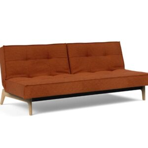 Innovation Splitback Klappsofa 595 Curduroy Burnt Orange Eik Eiche / Gestell schwarz EAN:5700111119206