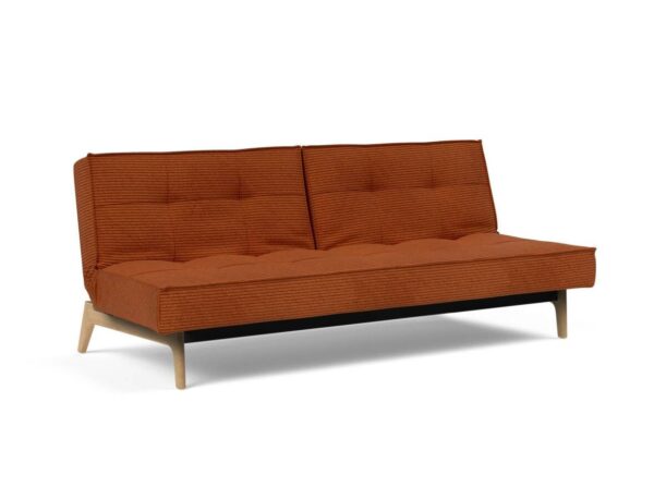 Innovation Splitback Klappsofa 595 Curduroy Burnt Orange Eik Eiche / Gestell schwarz EAN:5700111119206