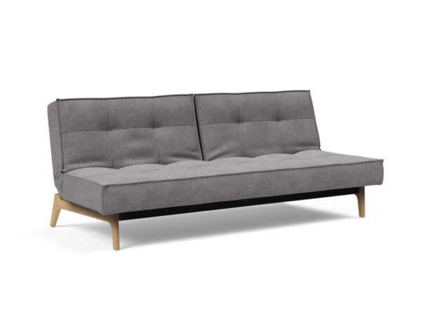 Innovation Splitback Klappsofa 217 Flashtex Light Grey Eik Eiche / Gestell schwarz EAN:5700111119206