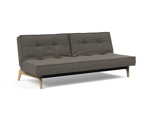 Innovation Splitback Klappsofa 216 Flashtex Dark Grey Eik Eiche / Gestell schwarz EAN:5700111119213