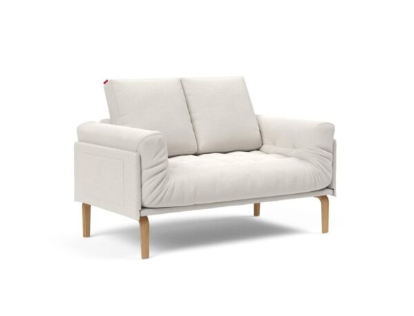 Innovation Rollo Daybed Sofa (fest versteppt) 574 Vivus Dusty Off White Rollo Bow