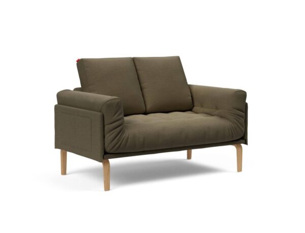 Innovation Rollo Daybed Sofa (fest versteppt) 575 Vivus Dusty Olive Rollo Bow