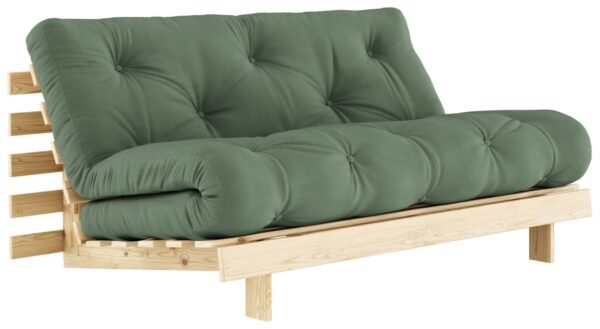 Schlafsofa ROOTS 160 cm Polster OLIVE GREEN Klappgestell Kiefer EAN:5713655146423