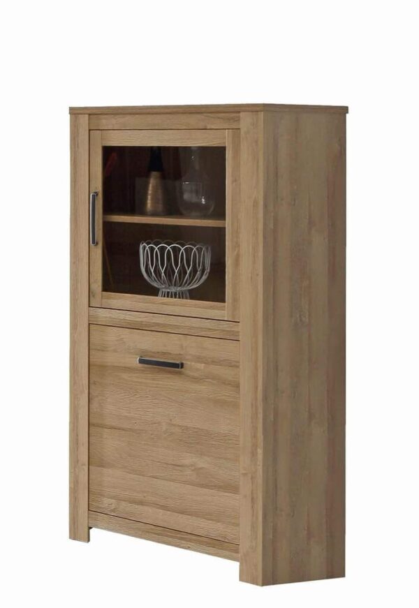 Highboard Vitrine HAVANNA 2 Türen Optik: Alteiche von Forte EAN:5904767851248