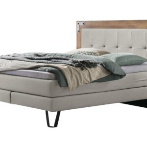 Boxspringbett OAKLAND 140x200 Wildeiche Superio-Top Bezug Pepe Grau EAN:7618756204288