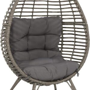 Lesli Living Relaxsessel CHILL Garten Stuhl Sitzei Egg Polyrattan Grau EAN:8714365414540